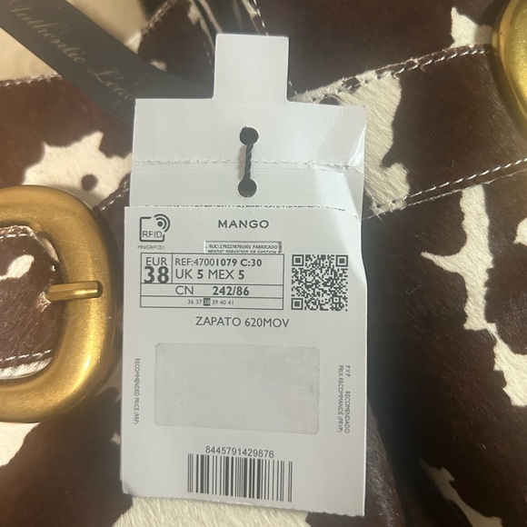 Mango Cow Print Brown Clogs Women’s Size 7 - Picture 2 of 4